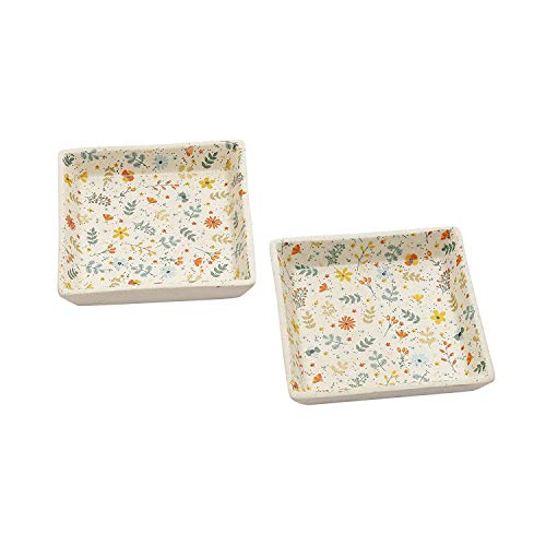 miah decor Miah Décor Ceramic Serving Platter Set of 2 Spring Collection Handcrafted Stoneware Snack Plates for Kitchen and Dinning Microwave Dishwasher Safe-Size -4x4 Inches - Image 4