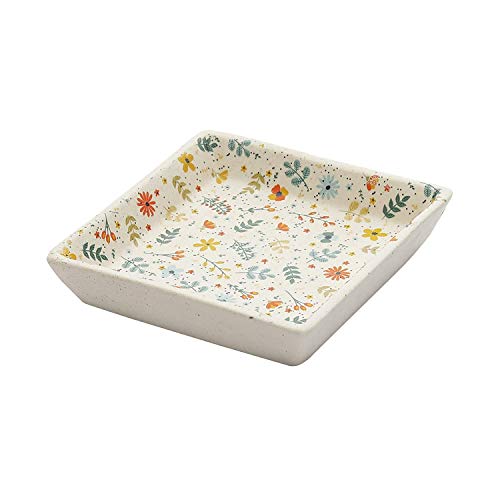 miah decor Miah Décor Ceramic Serving Platter Set of 2 Spring Collection Handcrafted Stoneware Snack Plates for Kitchen and Dinning Microwave Dishwasher Safe-Size -4x4 Inches - Image 3