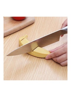 NIBEMINENT 3-Piece Banana Shaped Two-Stage Kitchen Sharpener Yellow  - Image 3
