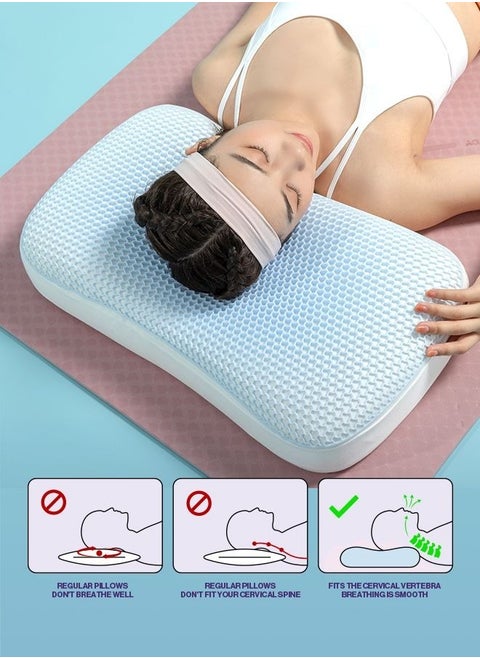 TPE Pillow Ice Feeling Neck Protection Spine Sleep Aid Summer Home Office Student Honeycomb Grid Pillow Core