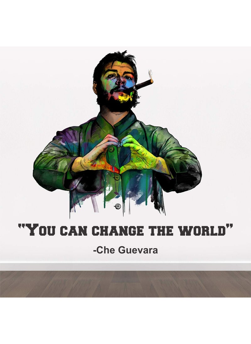 StickMe - StickMe 'Che Guevara - Revolution - You Can Change The World - Motivational Inspiration Quotes Wall Sticker' -SM826 (Multi Colour, Vinyl - 70cm X 70 cm) - Image 1