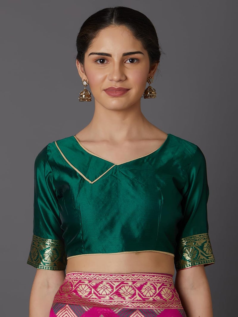 LACOSSI Pure Fancy Kanjivaram Jacquard Silk Saree Banarasi Saree Rich Pallu Design Woven Jacquard Trendy Special Occassion Wear With Unstitched Blouse Piece Jacquard pure SARI (Apple-2535) - Image 5