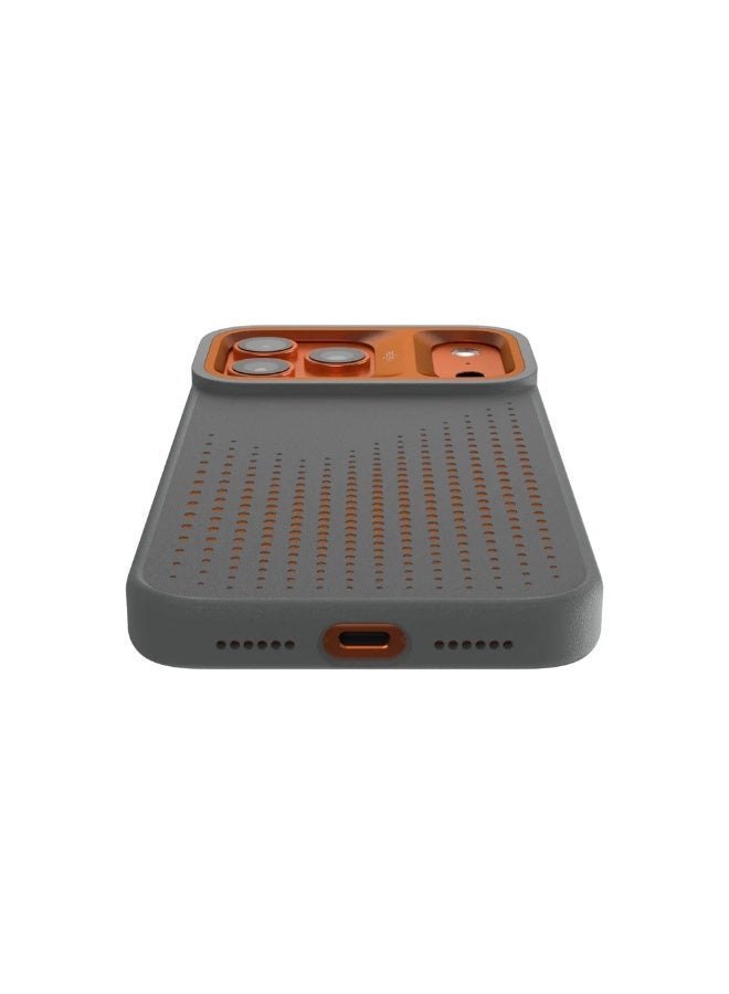 Kajsa iPhone 17 Pro Max Laser Cut Protective Case – Splendid Series (Gray Orange Color) - Image 3