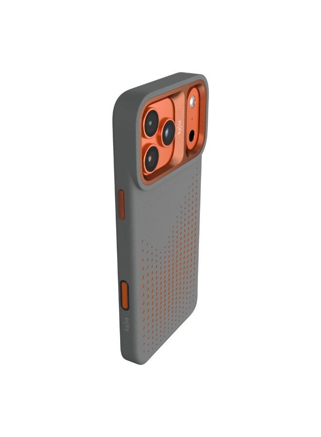 Kajsa iPhone 17 Pro Max Laser Cut Protective Case – Splendid Series (Gray Orange Color) - Image 5
