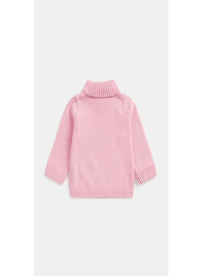 Mothercare Pink Roll Neck Knitted Jumper