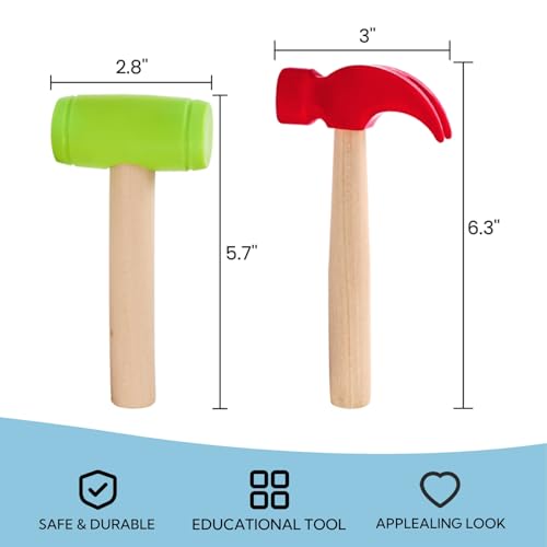 Nagpew 10 Pack Kids Hammer Toy Wooden Small Simulation Maintenance Tools Pretend Play Educational Toys for Teens Girls Boys School Games Supplies - Image 5