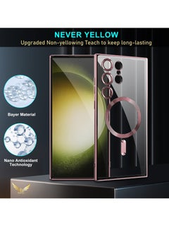 BORTONY Samsung Galaxy S23 Ultra MagSafe Case with Camera Lens Protector Magnetic Clear Case for S23 Ultra Full Protection Plating Anti-Scratch Slim Thin Case Cover  - Image 5