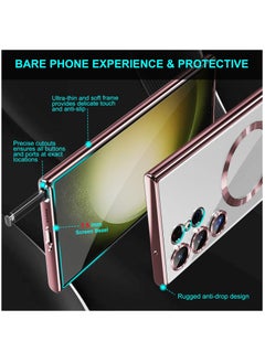 BORTONY Samsung Galaxy S23 Ultra MagSafe Case with Camera Lens Protector Magnetic Clear Case for S23 Ultra Full Protection Plating Anti-Scratch Slim Thin Case Cover  - Image 4