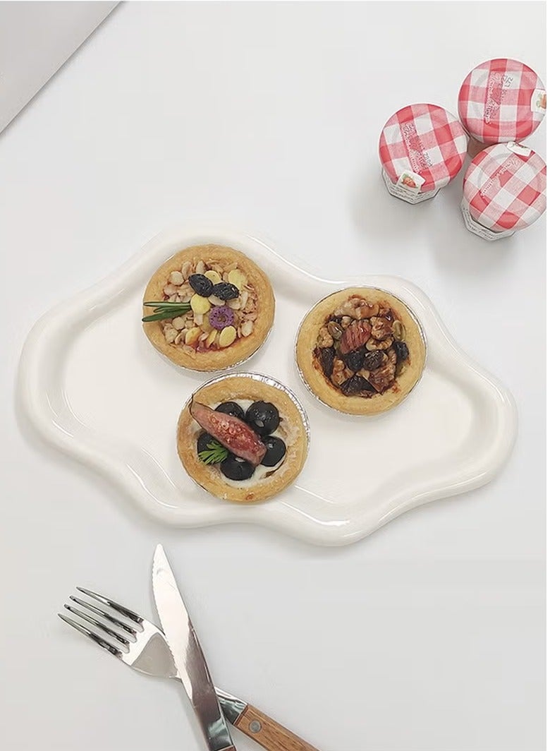 Hoasis Women's Jewelry Storage Tray Trinket Tray, Ring Tray, Unique Cloud Shaped Ceramic Tray  - Image 4