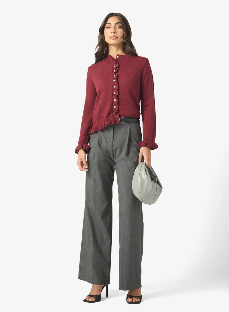 ELLA Cardigan With Baby Ruffle Hem