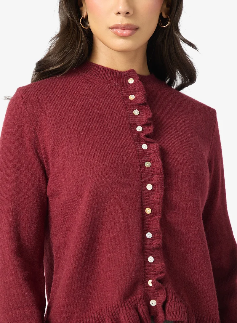 ELLA Cardigan With Baby Ruffle Hem