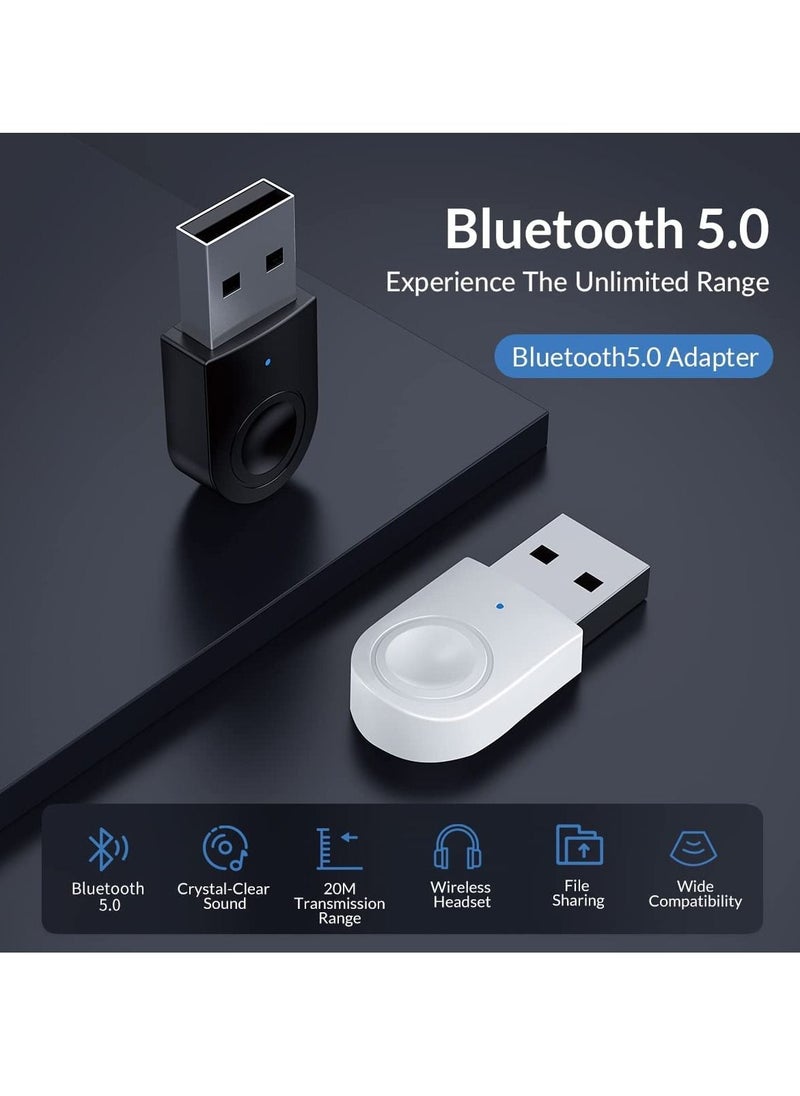 Generic - USB Bluetooth-Compatible Dongle 5.0 Adapter Music Audio Receiver Transmitter Support Windows 7/8/10 for PC Laptop Speaker - Image 1