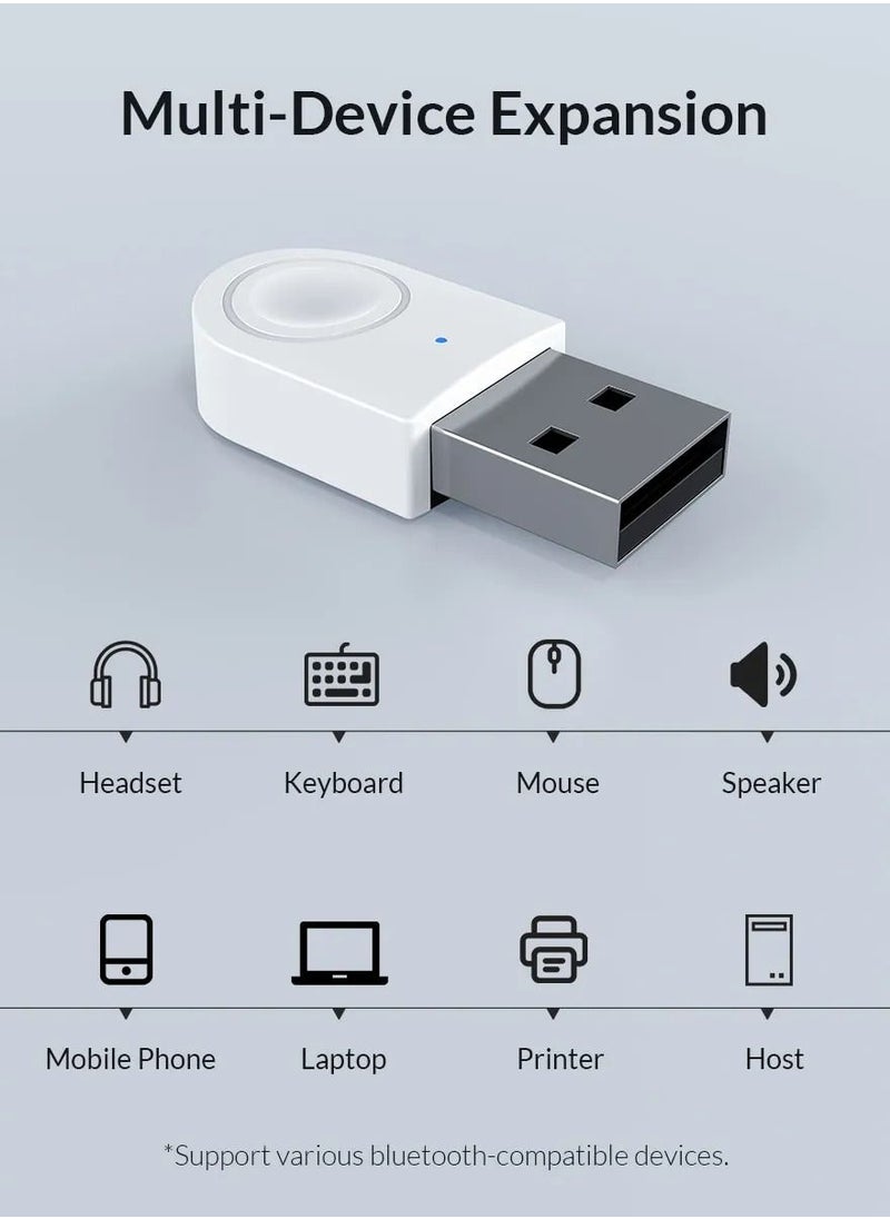 Generic - USB Bluetooth-Compatible Dongle 5.0 Adapter Music Audio Receiver Transmitter Support Windows 7/8/10 for PC Laptop Speaker - Image 1