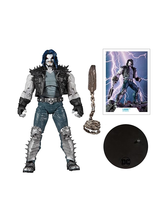 McFarlane Dc Multiverse Lobo 7 Inches Figure Dc Rebirth Comic Edition Ultra Articulation Hook & Chain Accessory Collectible With Art Card Poseable Action Superhero Toy For Adults & Teens - Image 1