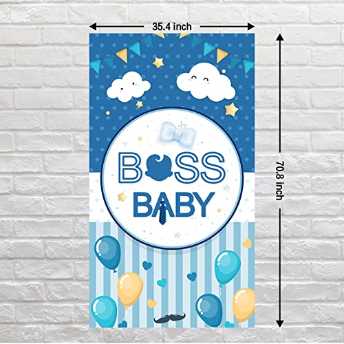 INNORU Boss Baby Door Banner Decor, Boys Birthday Door Cover Decorations, Baby Shower, Gender Reveal Boy 1st Birthday Party Photo Booth Backdrop Background Supplies - Image 2