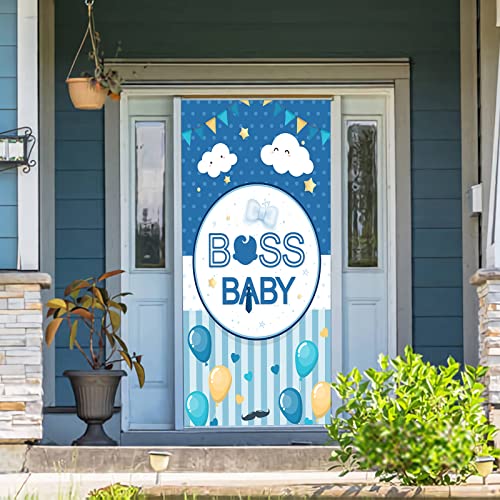 INNORU Boss Baby Door Banner Decor, Boys Birthday Door Cover Decorations, Baby Shower, Gender Reveal Boy 1st Birthday Party Photo Booth Backdrop Background Supplies - Image 5