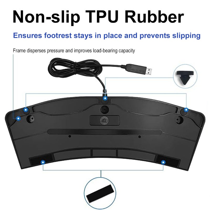 PS/2 to USB Foot Pedal Switch Customized Host Game Controller Foot Pedal Keyboard - No Delay High Sensitivity - Five Functions - Widely Used - Compatible with Multiple Systems - Anti-slip Durable for Medical Devices Instruments Computers Office Programmable - Image 3