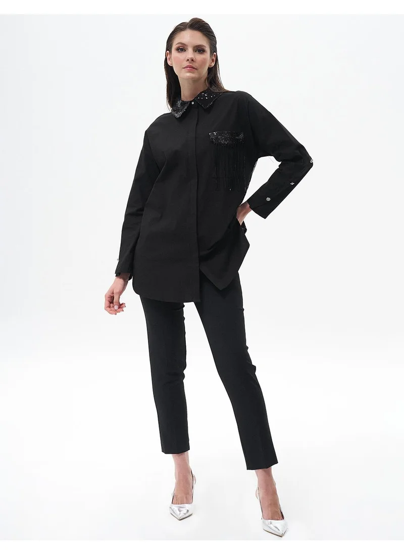 Kayra Skinny Fit Pants Black