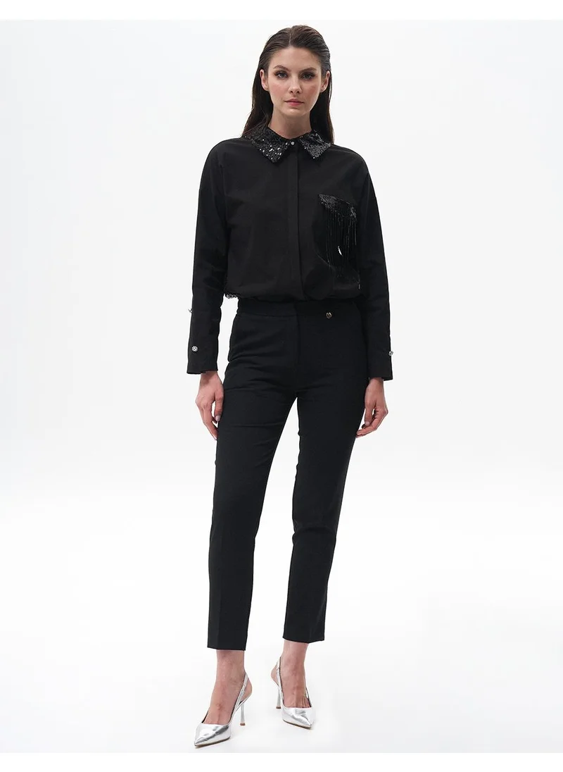 Kayra Skinny Fit Pants Black