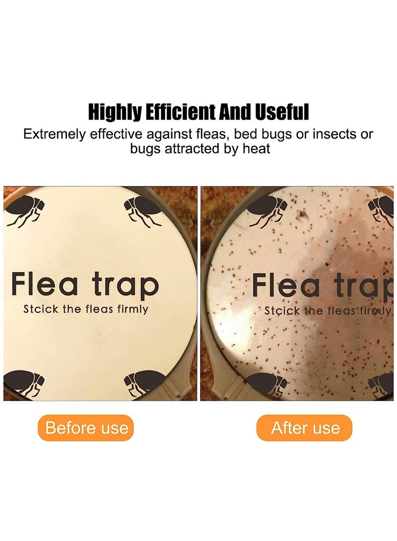 KASTWAVE Flea Trap, Indoor Sticky Flea Trap with 2 Glue Discs Odorless Non-Toxic Natural Flea Killer Trap Pad Bed Bug Trap Light Bulb Pest Control for Home House Inside, Safe for Children Pet Dog Cat - Image 4