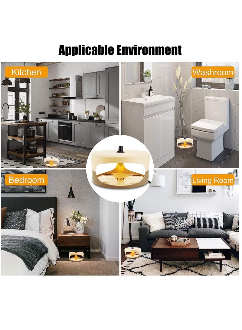 KASTWAVE Flea Trap, Indoor Sticky Flea Trap with 2 Glue Discs Odorless Non-Toxic Natural Flea Killer Trap Pad Bed Bug Trap Light Bulb Pest Control for Home House Inside, Safe for Children Pet Dog Cat - Image 3