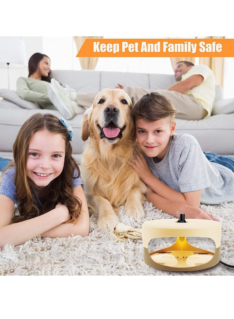 KASTWAVE Flea Trap, Indoor Sticky Flea Trap with 2 Glue Discs Odorless Non-Toxic Natural Flea Killer Trap Pad Bed Bug Trap Light Bulb Pest Control for Home House Inside, Safe for Children Pet Dog Cat - Image 5