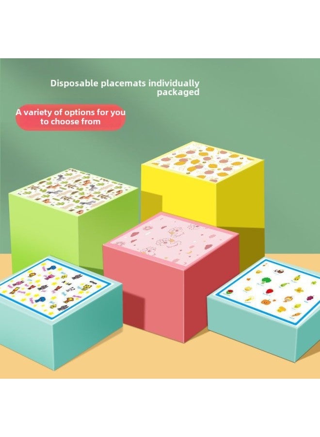 Baby Disposable Placemat Individual Packaging Baby Wash-free Cute Dining Chair Table Mat-color: - Waterproof And Water-absorbent - Individually Packaged-Specifications:Disposable Saliva Towel-mixed - Image 2