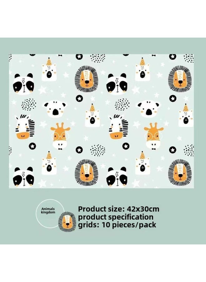 Baby Disposable Placemat Individual Packaging Baby Wash-free Cute Dining Chair Table Mat-color: - Waterproof And Water-absorbent - Individually Packaged-Specifications:Disposable Saliva Towel-mixed - Image 3