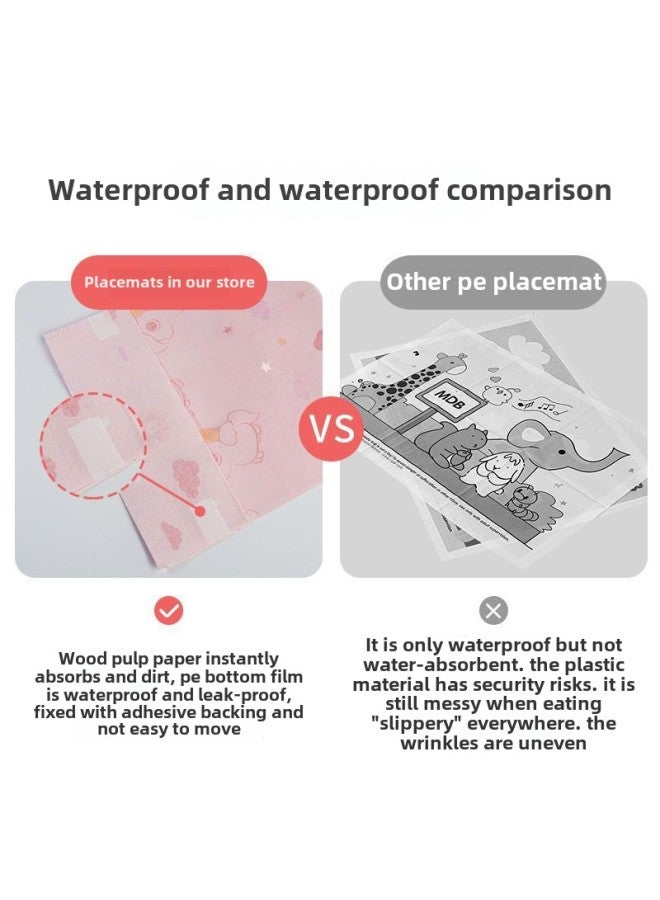 Baby Disposable Placemat Individual Packaging Baby Wash-free Cute Dining Chair Table Mat-color: - Waterproof And Water-absorbent - Individually Packaged-Specifications:Disposable Saliva Towel-mixed - Image 4