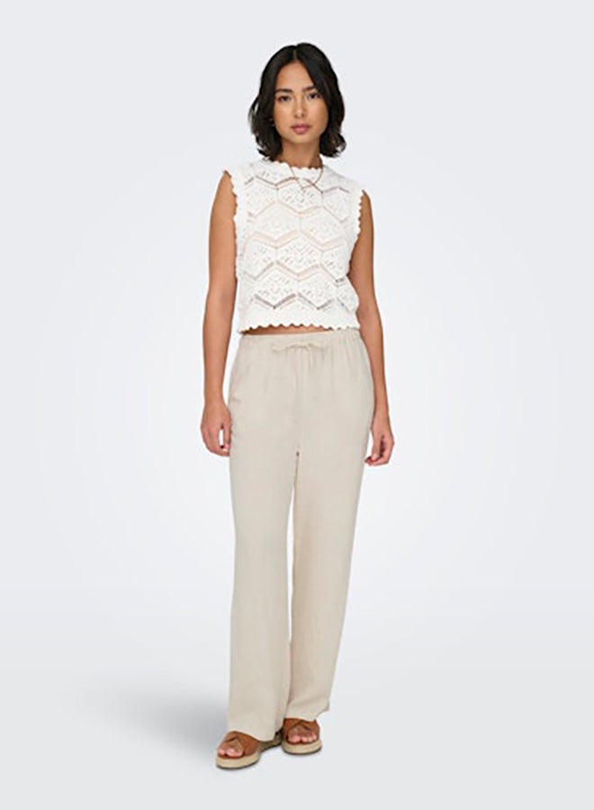 ONLY ONLY Womens Siesta Pull-Up Linen Pant  - Image 1