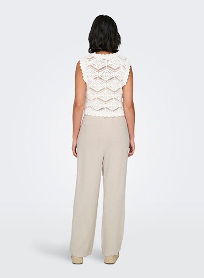 ONLY ONLY Womens Siesta Pull-Up Linen Pant  - Image 3