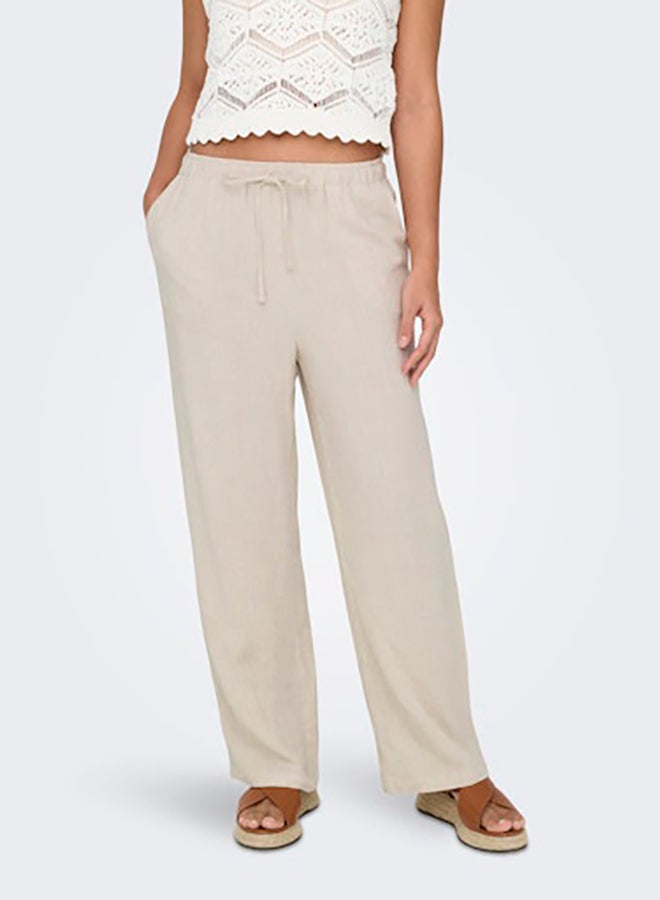 ONLY ONLY Womens Siesta Pull-Up Linen Pant  - Image 4