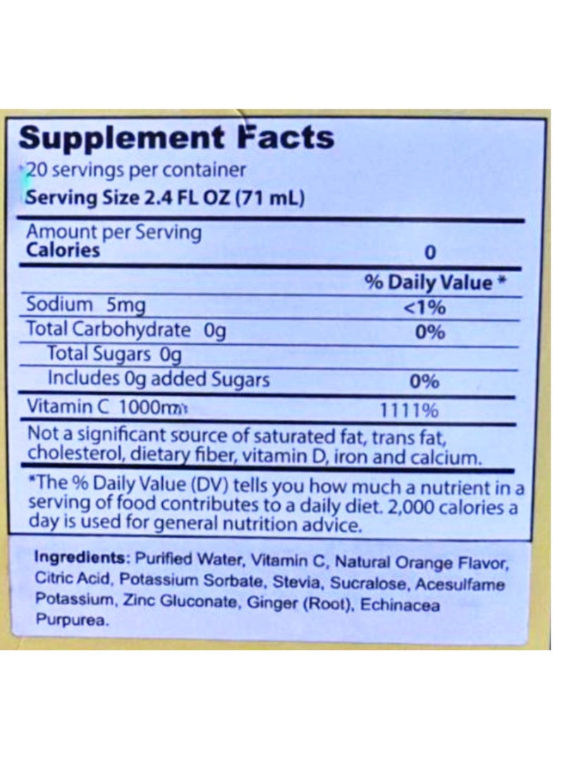 alfa vitamins - (Pack of 20) Vitamin C Shot 1000mg, 2.4 fl oz each Bottle - Image 1
