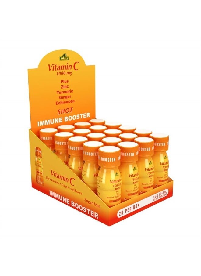 alfa vitamins - (Pack of 20) Vitamin C Shot 1000mg, 2.4 fl oz each Bottle - Image 1