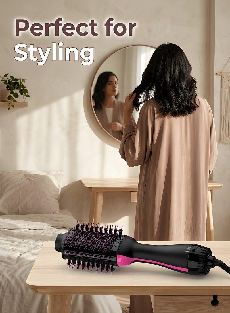 Beauenty Hair Dryer Styler Volumizer and Hot Air BrushBrush One-Step Blow Dryer Brush for Styling and Frizz Control, Black and Pink - Image 5