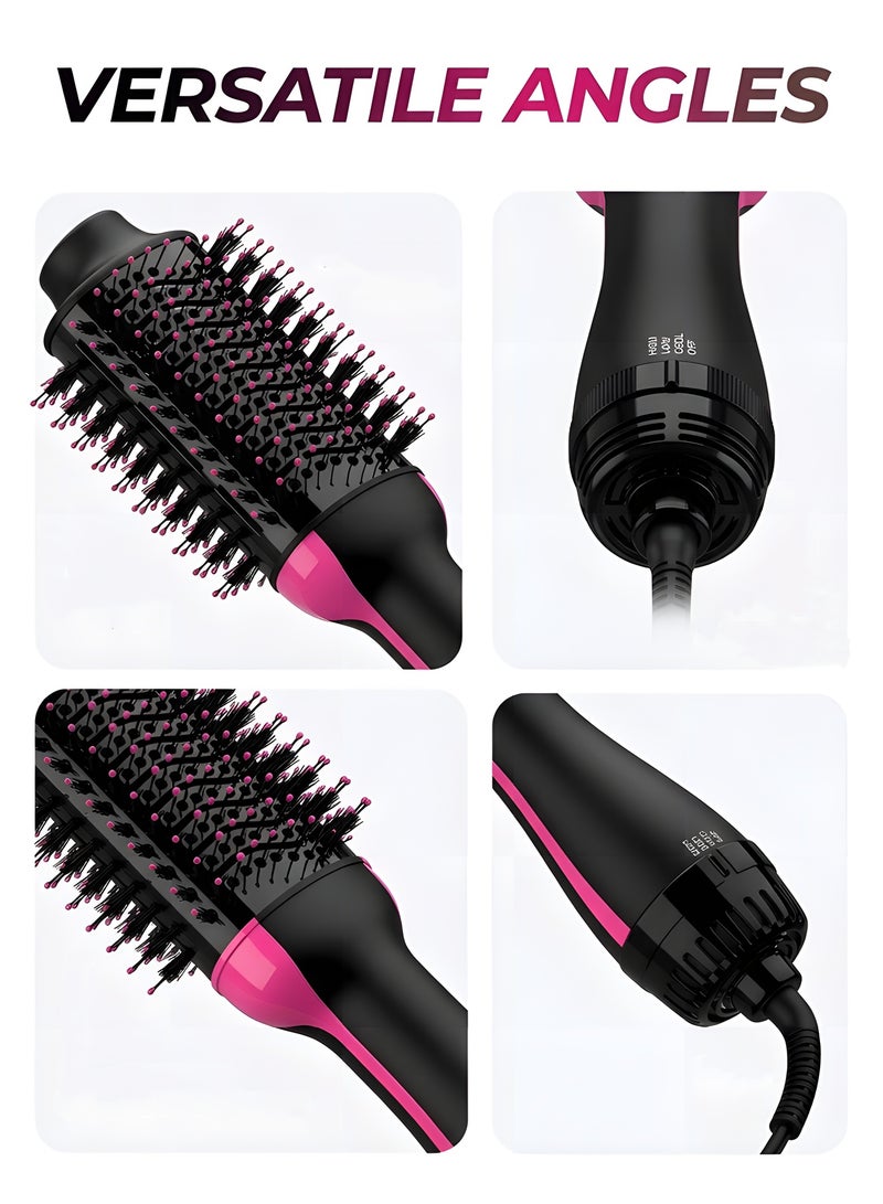 Beauenty Hair Dryer Styler Volumizer and Hot Air BrushBrush One-Step Blow Dryer Brush for Styling and Frizz Control, Black and Pink - Image 2