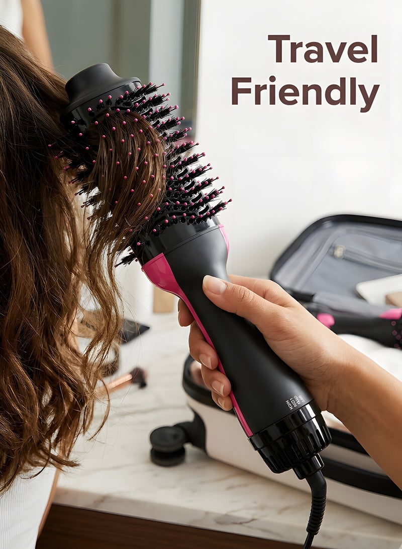 Beauenty Hair Dryer Styler Volumizer and Hot Air BrushBrush One-Step Blow Dryer Brush for Styling and Frizz Control, Black and Pink - Image 4