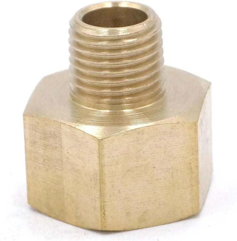 براس 1 4 بسبت ذكر إلى 1 2 إن بي تي أنثى تركيب أنابيب موصل لقياس ضغط الهواء الغاز الوقود الماء - Image 1