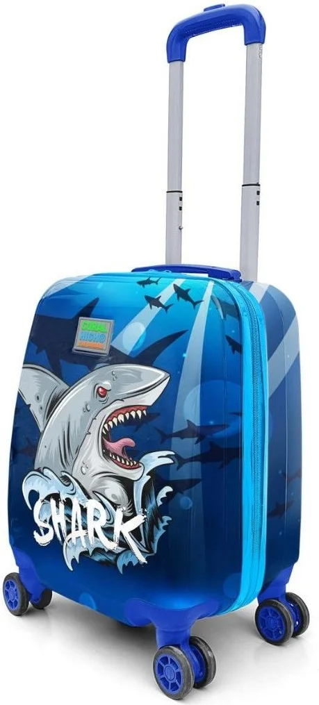 كورال هاي Kids Navy Blue Shark Patterned Children's Suitcase 16741