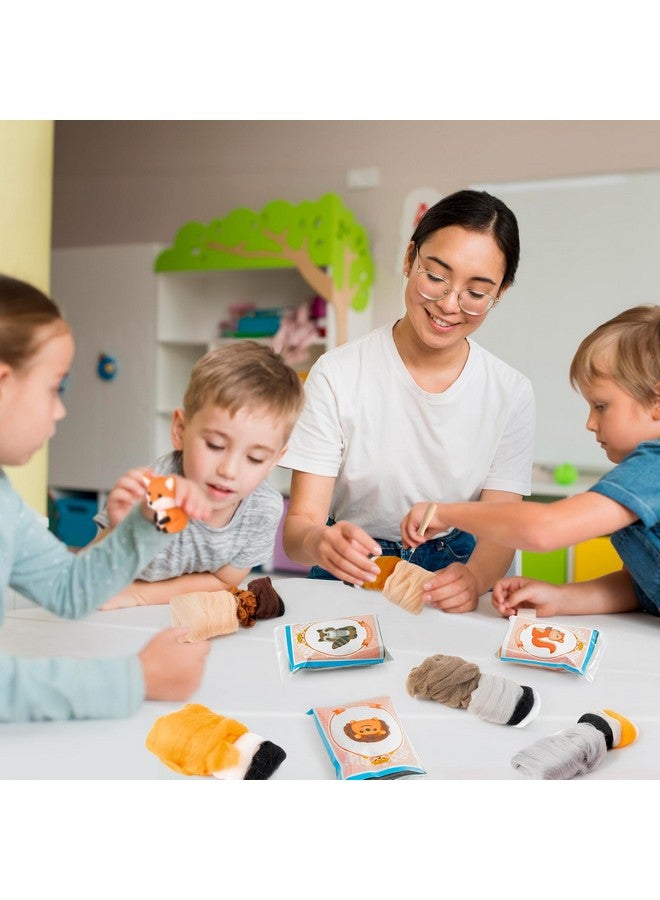 WATINC Set of 5 Woodland Wool Needle Felting Kit, Fox Owl Hedgehog Squirrel Raccoon Animal Doll Wool Felt Needle Felting Tools Foam Pad, DIY Needle Felting Craft Party Supplies for Beginners - Image 5