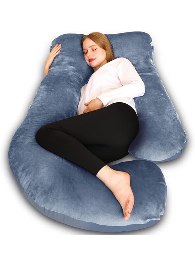 Chilling Home 60-inch U-Shaped Pregnancy Pillow - Full Body Maternity Support for Sleeping - Ergonomic Cushion for Back, Hips, & Belly - Luxurious Velvet Washable Cover - Image 1