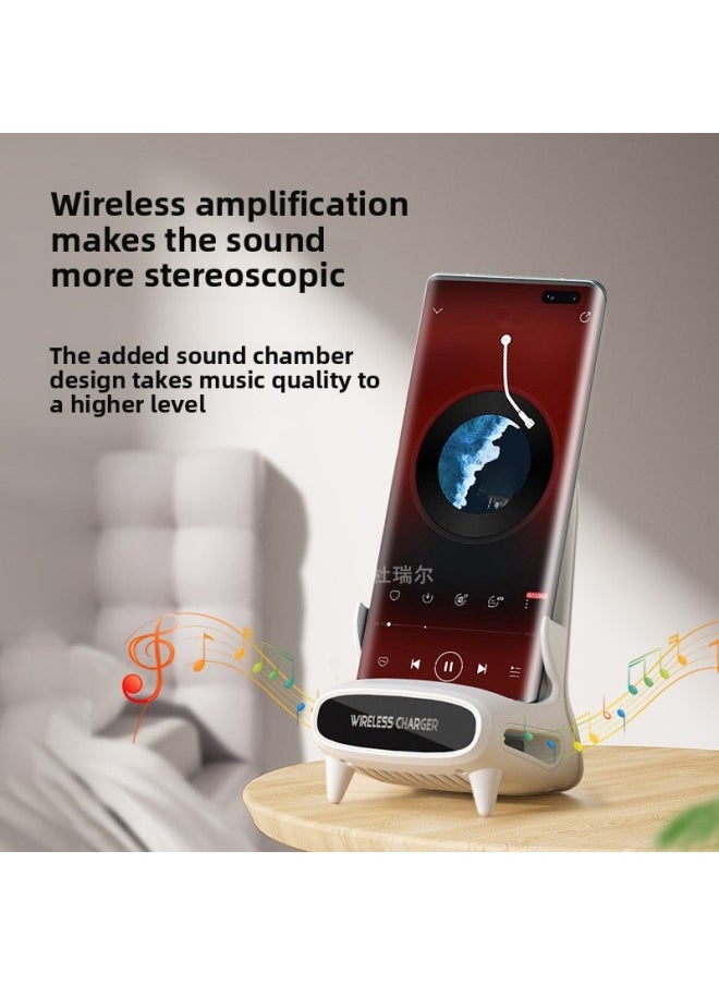 [يدعم 99% هاتف محمول] شاحن لاسلكي متعدد الوظائف USB كسول شحن سريع مغناطيسي لا يضر الهاتف Android اللون: أبيض بسيط [نموذج مغناطيسي m111/15W] يدعم 99% من الهواتف المحمولة/أندرويد مجاني + رأس شفط مغناطيسي TYPEC + كابل بيانات