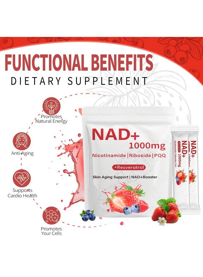 NAD 1000 ملغ سائل 30 عبوة - نيكوتيناميد، ريبوسيد، PQQ وريسفيراترول لدعم شيخوخة الجلد وزيادة NAD+ - مكمل غذائي عالي الجودة للصحة العامة والحيوية - Image 4