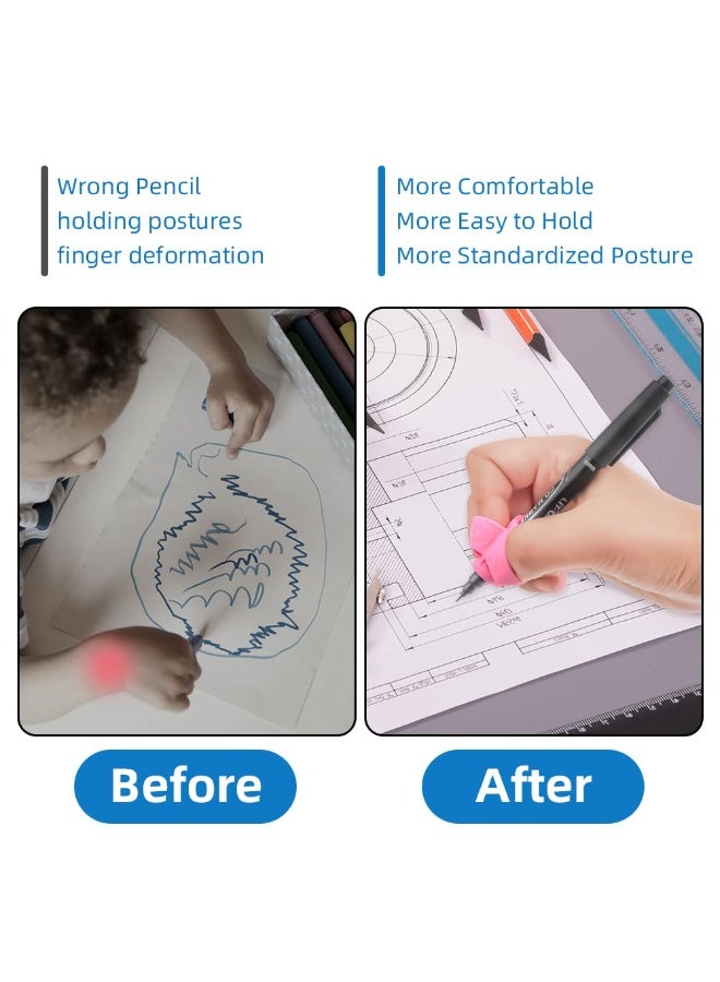 8 PCS Silicone Pencil Grips - Writing Posture Correction Tool for Kids & Adults, Comfortable Handwriting Aid for Special Needs, Classroom - Image 4