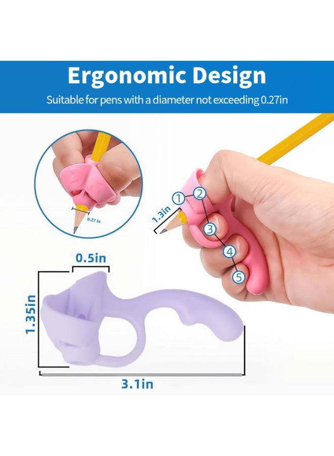 8 PCS Silicone Pencil Grips - Writing Posture Correction Tool for Kids & Adults, Comfortable Handwriting Aid for Special Needs, Classroom - Image 2