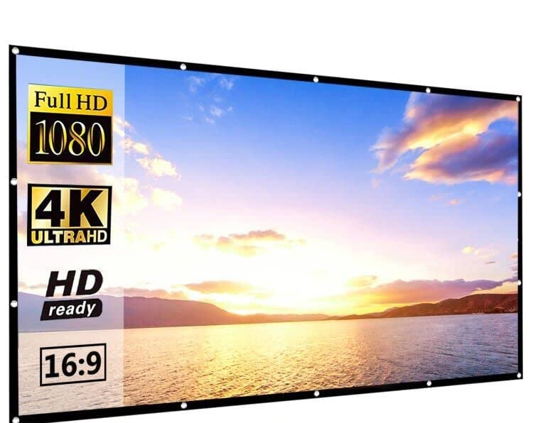 MOIZ 150 Inch 16:9 HD Projector Screen, Portable Widescreen Foldable Anti-Crease Indoor Outdoor Projector Movies Screen for Home Theater Support (10 Ft (W) x 8 Ft (H)) - Image 1