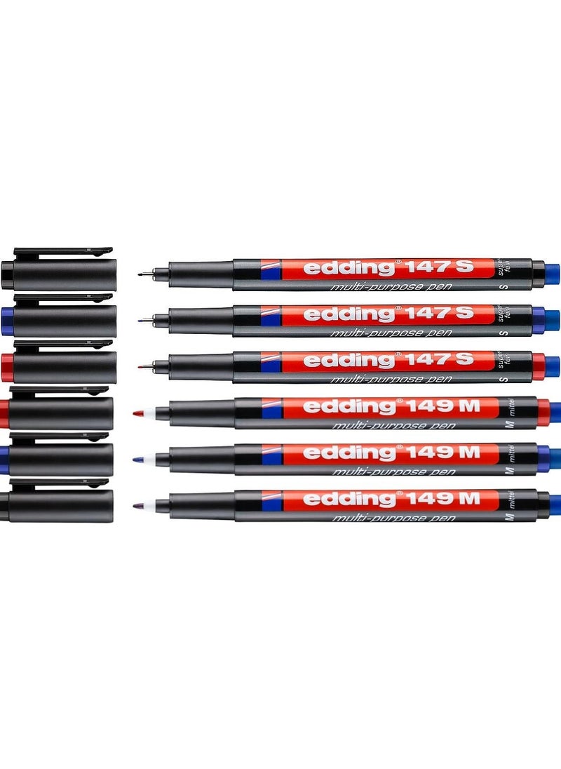 Edding Acetate Pen with Eraser Set E 147S E 149M  - Image 2