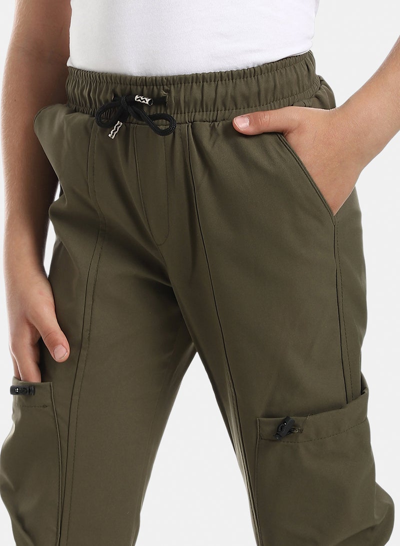 Andora Comfy Cargo Pants For Boys - Olive - Image 3