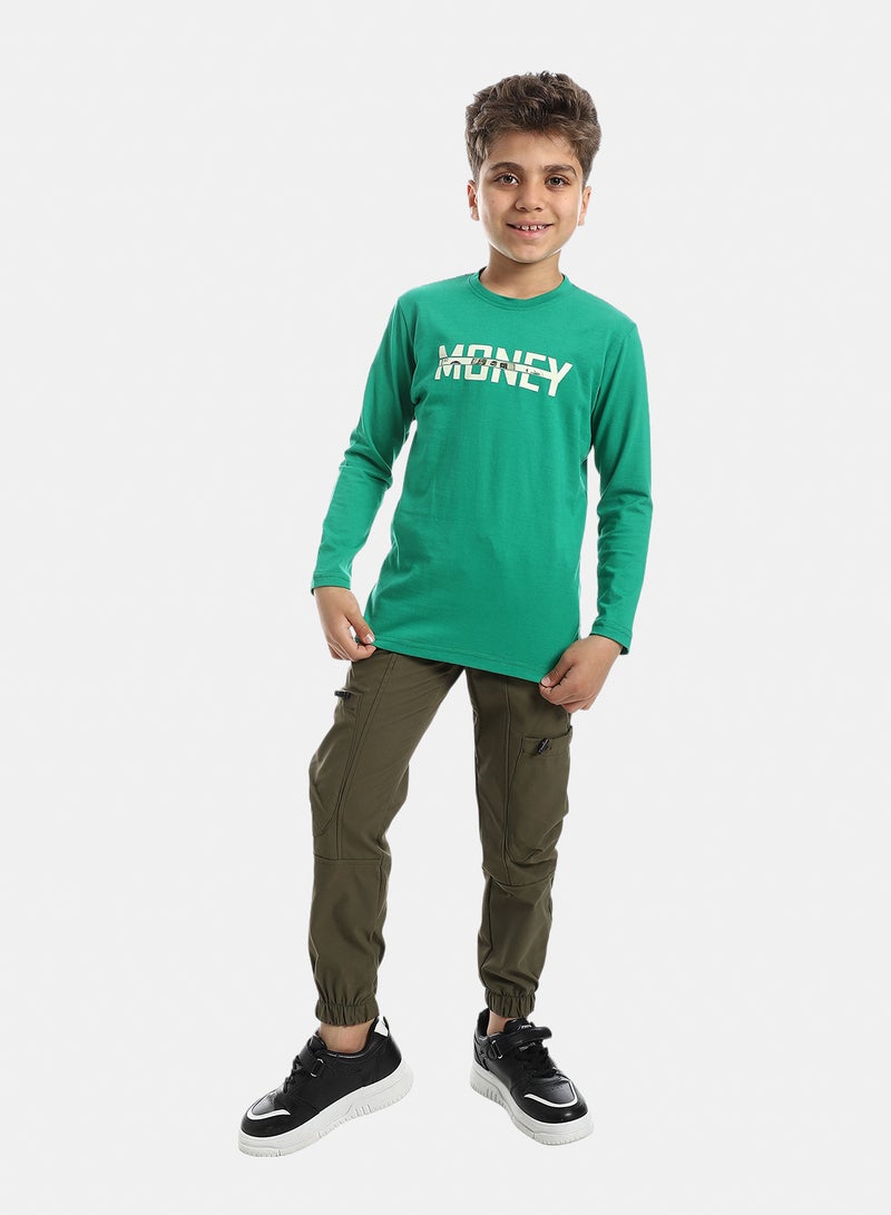 Andora Comfy Cargo Pants For Boys - Olive - Image 4