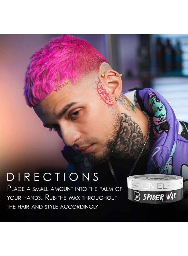 L3 شمع العنكبوت المستوى 3 - ثبات قوي وطويل الأمد يحسن حجم شعرك وملمسه - شمع شعر المستوى الثالث للرجال (150 مل، شمع العنكبوت) - Image 3